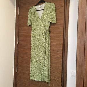 Rouje Green Flower Gabin Dress Size 36